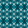 Seamless complex geometric blue and white contemporary pattern