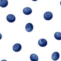 Seamless blueberries Pattern. 3d realistic vector berries