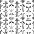 Seamless boat anchor vector background