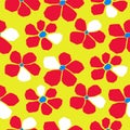 Seamless bold bright cutout flower pattern.