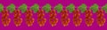 Seamless border, branch of red currants on a pink background. Blank for design