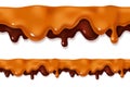 Seamless border of caramel sauce drops