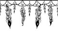 Seamless border with Chains and feathers Royalty Free Stock Photo