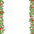 Seamless border from Christmas holly berry. EPS 10 vector Royalty Free Stock Photo
