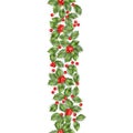 Seamless border from Christmas holly berry. EPS 10 vector Royalty Free Stock Photo