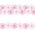 Seamless border made of rose flower