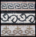Seamless border of marble mosaic Royalty Free Stock Photo