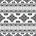 Seamless border pattern with unique ethnic backdrop design for textile and decoration. Royalty Free Stock Photo