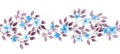 Seamless border ribbon - hand painted aquarelle leaves. Repeated pattern. Royalty Free Stock Photo