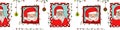 Seamless border with Santa Clauses portrets