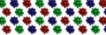 Seamless border strip of colored packing bows. Suitable for holiday wrapping, frames, design cards, greetings, invitations.