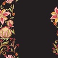 Seamless border texture with flowers