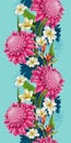 Seamless border with tropical flowers for your design. Vector illustration.