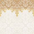 Seamless border vector ornate in Eastern style. Islam pattern Royalty Free Stock Photo