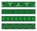 Seamless borders with shamrock