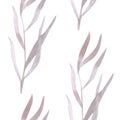 Seamless botanical grass pattern with airy hand painted branches in soft blush and beige tones, minimal repeating design Royalty Free Stock Photo