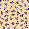 Petrikyvka blue twig. An interesting plant print for your creativity, for printing on things, on fabric