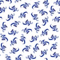 Petrikyvka blue twig. An interesting plant print for your creativity, for printing on things, on fabric