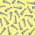 Petrikyvka blue spike. An interesting plant print for your creativity, for printing on things, on fabric