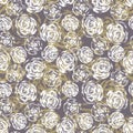Seamless botanical pattern with decorative roses