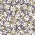 Seamless botanical pattern with decorative roses Royalty Free Stock Photo