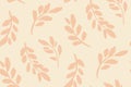 Seamless floral pattern, botanical print with delicate sketch leaves. Vector design.