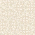 Seamless botanical pattern with oak leaves and