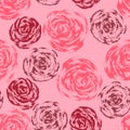 Seamless botanical pattern with roses Royalty Free Stock Photo