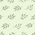 Seamless botanical pattern in soft green