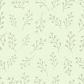 Seamless botanical pattern in soft green