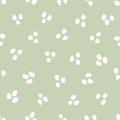 Seamless botanical pattern in soft green and white