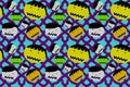 Seamless boy face pattern on cyan color background for Halloween festival fabric and cute pattern for printed products