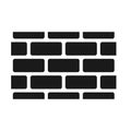 Seamless brick wall pattern, black isolated on white background, vector illustration. Royalty Free Stock Photo