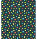 Seamless bright abstract pattern with stars isolated on blue Royalty Free Stock Photo