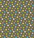 Seamless Bright Abstract Pattern with Stars Isolated on Brown Royalty Free Stock Photo