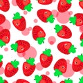 Seamless bright berry pattern. Strawberry pattern. Textile and fabric design