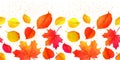 Seamless Bright Fall Autumn Leaves Border Royalty Free Stock Photo