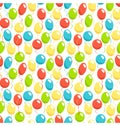 Seamless bright fun celebration festive air balloons pattern iso Royalty Free Stock Photo