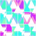Seamless bright geometrical triangles pattern on white