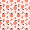Seamless bright light pattern with Fresh oranges for fabric