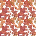 Seamless bright pattern consist of scanned leaves.