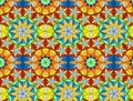 Seamless Bright Pattern in a Rectilinear Style Based On a Pentagon. Background for Textile and Design Solutions Royalty Free Stock Photo