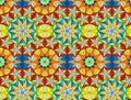 Seamless Bright Pattern in a Rectilinear Style Based On a Pentagon. Background for Textile and Design Solutions