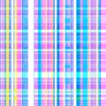 Seamless bright pink and blue pattern with white colors. Delicate summer print, translucent stripes, checkered pattern Royalty Free Stock Photo