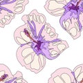 Seamless bright summer pattern with different flowers Royalty Free Stock Photo