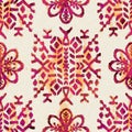 Seamless bright vivid pink and yellow pattern swatch for print