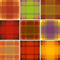 Seamless British pattern background collection. Plaid autumn palette tartan pattern set. Repeated twill texture for fashion fabric Royalty Free Stock Photo