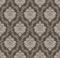 Seamless brown antique damask wallpaper