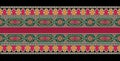 Seamless brown Arabic floral border. Vector tribal floral border design