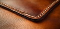 A seamless brown background with a natural leather texture, bordered by stitching that matches the background color Royalty Free Stock Photo